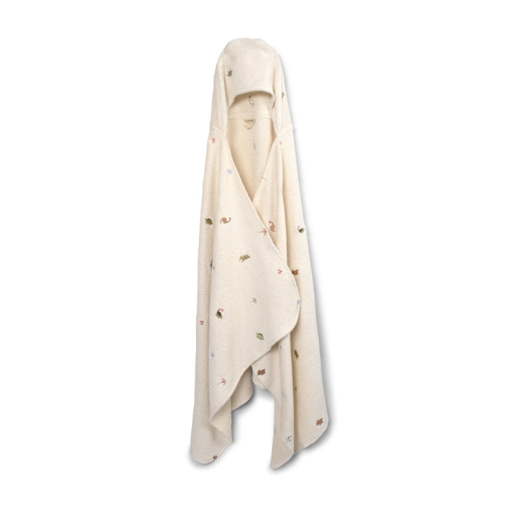 Filibabba Kirjontainen hupullinen pyyhe - Dino Beach - Valkoinen - 12-60 m (FI-03577) ryhmässä LELUT, TUOTTEET LAPSILLE JA VAUVOILLE / Lasten tekstiilit @ TP E-commerce Nordic AB (D24297)