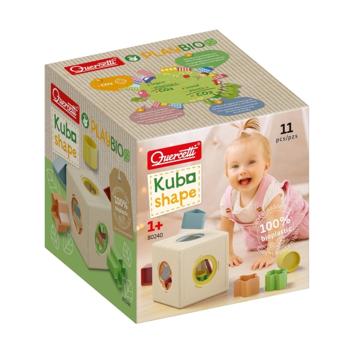 Quercetti PlayBio Kubo muoto lajittelija - (QU-80240) ryhmässä LELUT, TUOTTEET LAPSILLE JA VAUVOILLE / Lelut vauvoille (0-3v) / Toiminnalliset lelut @ TP E-commerce Nordic AB (D24358)