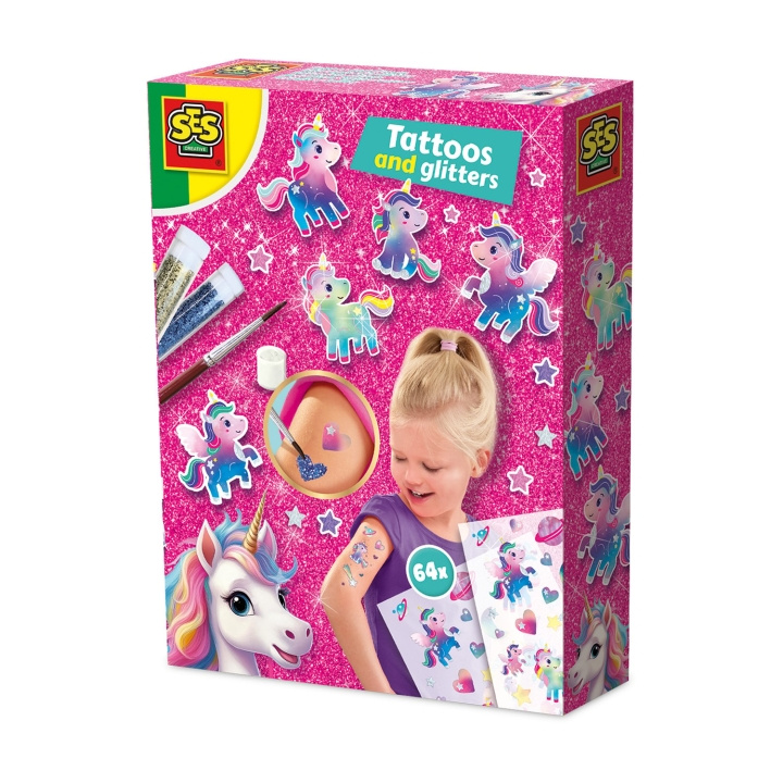 SES Creative Tattoos and Glitter Unicorn - (S14724) ryhmässä LELUT, TUOTTEET LAPSILLE JA VAUVOILLE / Leikkikalut, Askartelu &Pelit / Käsityöt @ TP E-commerce Nordic AB (D24401)
