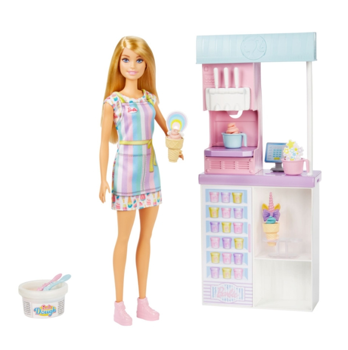 Barbie Jäätelökauppiaan leikkikalusto (HCN46) ryhmässä LELUT, TUOTTEET LAPSILLE JA VAUVOILLE / Leikkikalut, Askartelu &Pelit / Lelusarja @ TP E-commerce Nordic AB (D24495)
