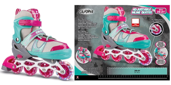California Inliner w/light koko 39-41 - vihreä (24940) ryhmässä LELUT, TUOTTEET LAPSILLE JA VAUVOILLE / Ulkoleut / Urheilu & Pelit @ TP E-commerce Nordic AB (D24502)