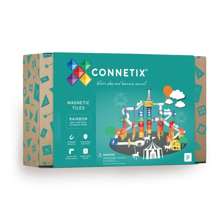 Connetix Rainbow Ball Run Pack 92 Pieces - (CT-R-00092-BR) ryhmässä LELUT, TUOTTEET LAPSILLE JA VAUVOILLE / Leikkikalut, Askartelu &Pelit / Lelusarja @ TP E-commerce Nordic AB (D24550)