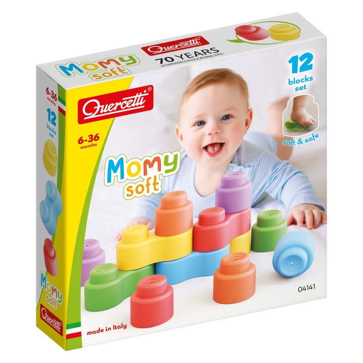 Quercetti Momy Soft - pehmeät rakennuspalikat (QU-4141) ryhmässä LELUT, TUOTTEET LAPSILLE JA VAUVOILLE / Leikkikalut, Askartelu &Pelit / Rakennuslelut / Rakennuspalikat @ TP E-commerce Nordic AB (D24560)