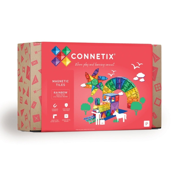 Connetix Rainbow Mega Pack 212 Pieces (CT-R-00212-ME) ryhmässä LELUT, TUOTTEET LAPSILLE JA VAUVOILLE / Leikkikalut, Askartelu &Pelit / Lelusarja @ TP E-commerce Nordic AB (D24650)