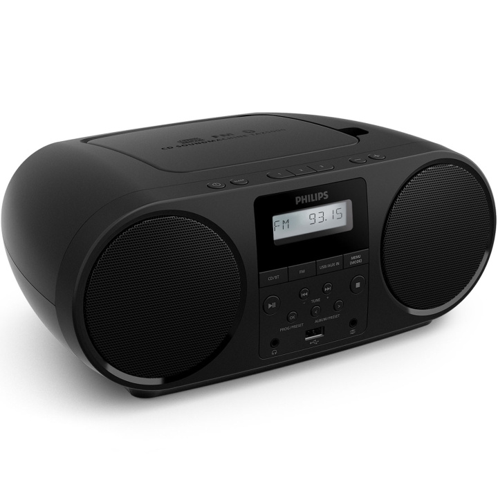 Philips Boombox CD/FM-radio/Bluetooth TAZ5000/10 Svart ryhmässä KODINELEKTRONIIKKA / Ääni & Kuva / Kotiteatteri, HiFi ja kannettavat / Kannettavat musiikkisoittimet / CD-sottimet @ TP E-commerce Nordic AB (D24744)