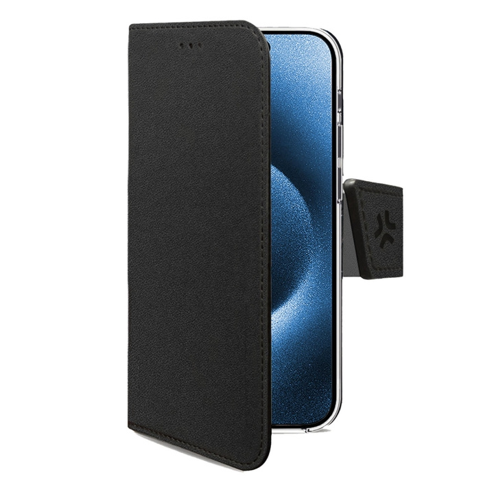 Celly Wally Wallet Case iPhone 17 Pro Svart ryhmässä ÄLYPUHELIMET JA TABLETIT / Puhelimen suojakotelo / Apple / iPhone 17 @ TP E-commerce Nordic AB (D24778)