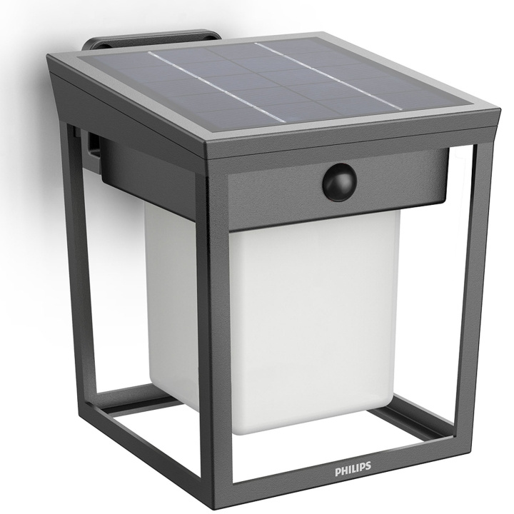Philips Blaise Vägglampa Solcell LED 250/20lm Svart ryhmässä KOTI, TALOUS JA PUUTARHA / Sähkö & Valaistus / Ulkovalaistus / Julkisivuvalaistus / Liiketunnistimella @ TP E-commerce Nordic AB (D24803)