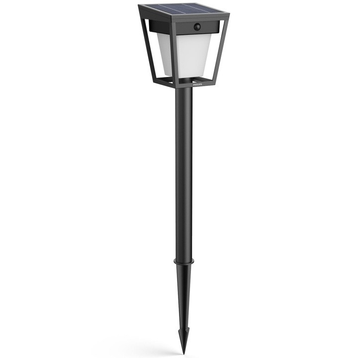 Philips Nissa Piedestal Solcell LED 250/20lm Svart ryhmässä KOTI, TALOUS JA PUUTARHA / Sähkö & Valaistus / Ulkovalaistus / Aurinkokennovalaisin @ TP E-commerce Nordic AB (D24806)