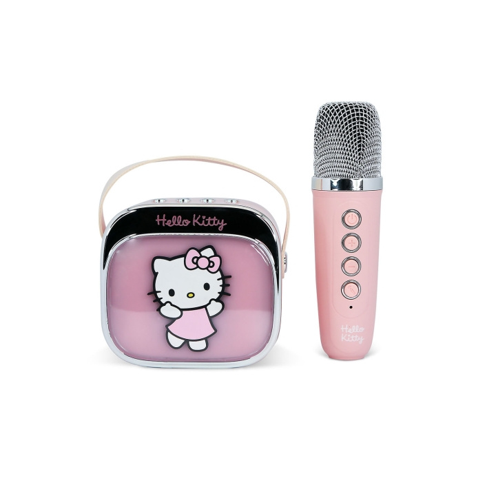 HELLO KITTY Karaoke Kaiutin Mikrofoni Hello Kitty LED ryhmässä KODINELEKTRONIIKKA / Ääni & Kuva / Kädessä pidettävät mikrofonit @ TP E-commerce Nordic AB (D24852)