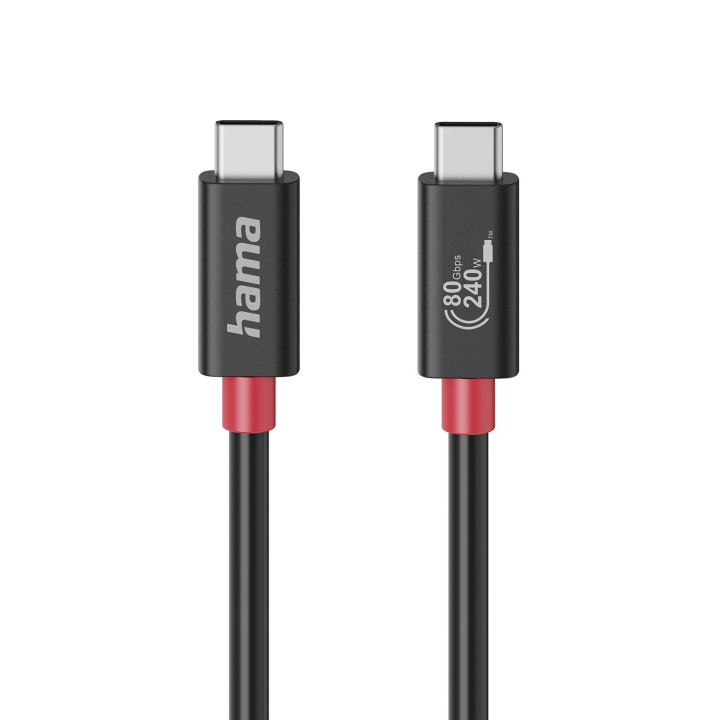 Hama Kaapeli USB-C USB 4.0 Gen4 80 Gbit/S 240W 1.0M Musta ryhmässä TIETOKOONET & TARVIKKEET / Kaapelit & Sovittimet / USB / USB-C @ TP E-commerce Nordic AB (D24890)