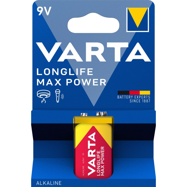 Varta Longlife Max Power 9V Batteri ryhmässä KODINELEKTRONIIKKA / Paristot & Laturit / Akut / 9V @ TP E-commerce Nordic AB (D25024)