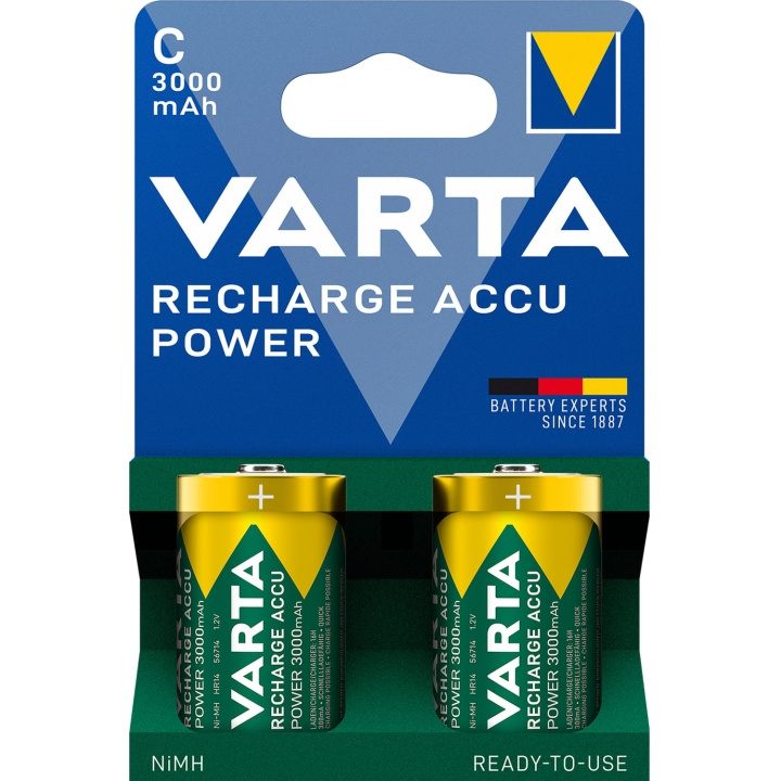 Varta Laddningsbart batteri C / LR14 3000 mAh 2-pack ryhmässä KODINELEKTRONIIKKA / Paristot & Laturit / Akut / Muut @ TP E-commerce Nordic AB (D25027)
