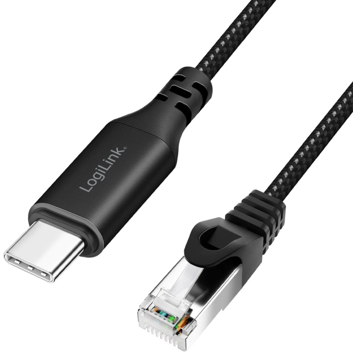 LogiLink USB-C till Nätverkskabel RJ45 1 Gbps Aktiv 2 m ryhmässä TIETOKOONET & TARVIKKEET / Kaapelit & Sovittimet / Verkko @ TP E-commerce Nordic AB (D25075)