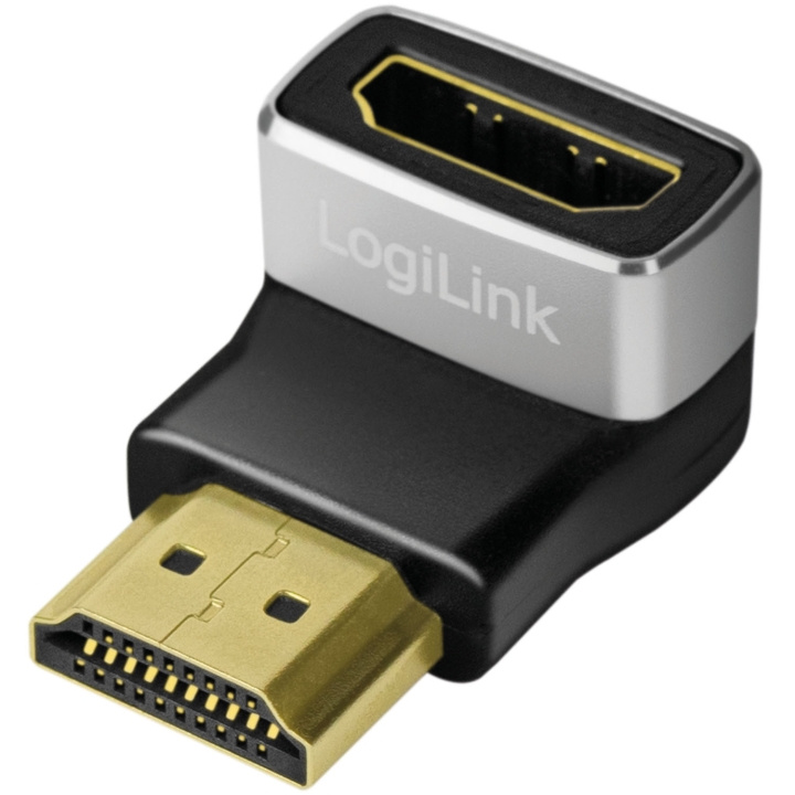 LogiLink HDMI-adapter Vinklad 90° Hane-Hona 8K/60 Hz ryhmässä KODINELEKTRONIIKKA / Kaapelit & Sovittimet / HDMI @ TP E-commerce Nordic AB (D25077)