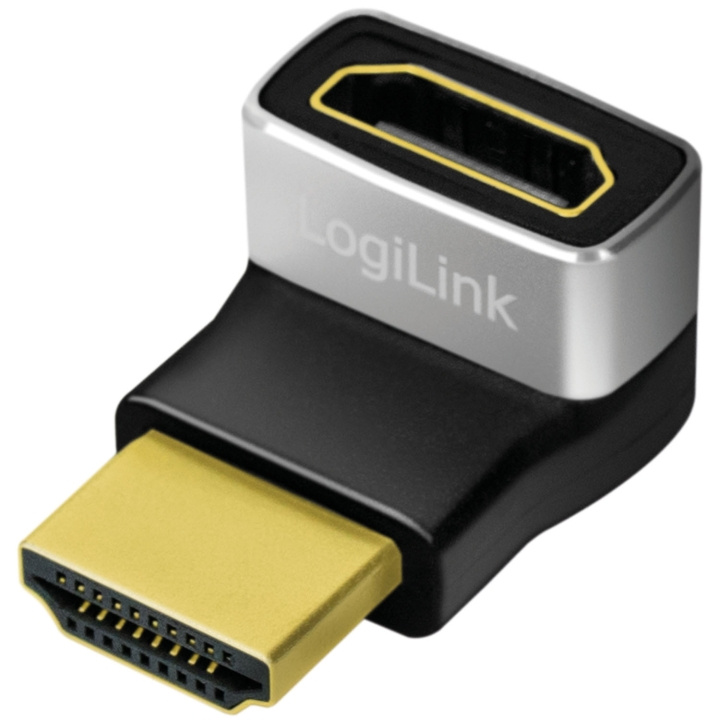 LogiLink HDMI-adapter Vinklad 270° Hane-Hona 8K/60 Hz ryhmässä KODINELEKTRONIIKKA / Kaapelit & Sovittimet / HDMI @ TP E-commerce Nordic AB (D25078)