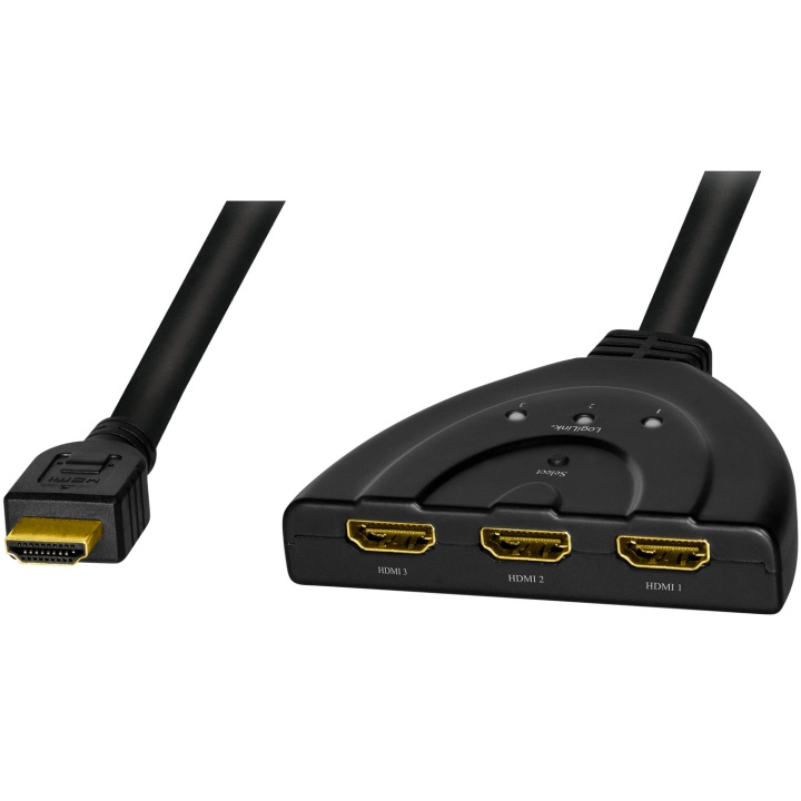 LogiLink HDMI-switch 3-portar Dubbelriktad HDMI 1.4 4K/30 Hz ryhmässä TIETOKOONET & TARVIKKEET / Kaapelit & Sovittimet / Adapterit @ TP E-commerce Nordic AB (D25079)