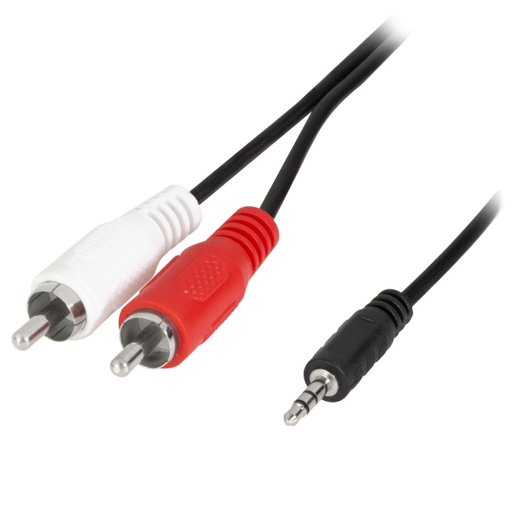 LogiLink Audiokabel 3,5mm-hane - 2 x RCA-hane 1,5m Svart ryhmässä KODINELEKTRONIIKKA / Kaapelit & Sovittimet / RCA @ TP E-commerce Nordic AB (D25087)
