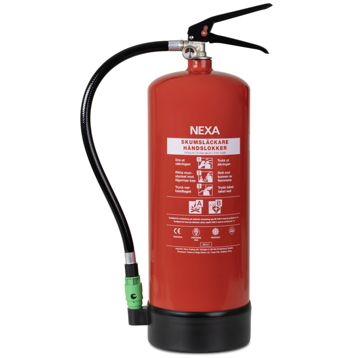 Nexa Brandsläckare Skum Röd 6L 21A 144B ryhmässä KOTI, TALOUS JA PUUTARHA / Hälytys ja turvallisuus / Palo, savu, kaasu / Sammuttimet @ TP E-commerce Nordic AB (D25091)