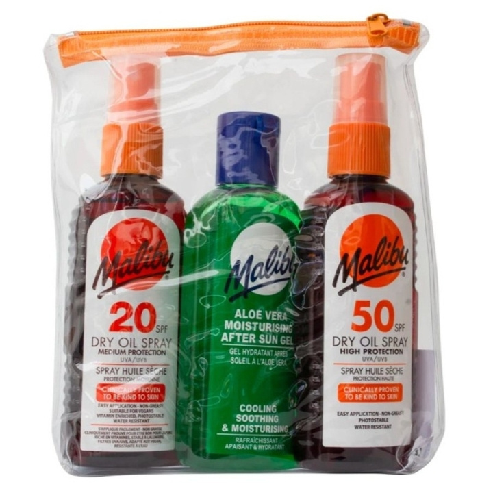 Malibu Dry Oil SPF20 & SPF50 + After Sun 3-pack ryhmässä KAUNEUS JA TERVEYS / Ihonhoito / Rusketus / Aurinkosuoja @ TP E-commerce Nordic AB (D25157)