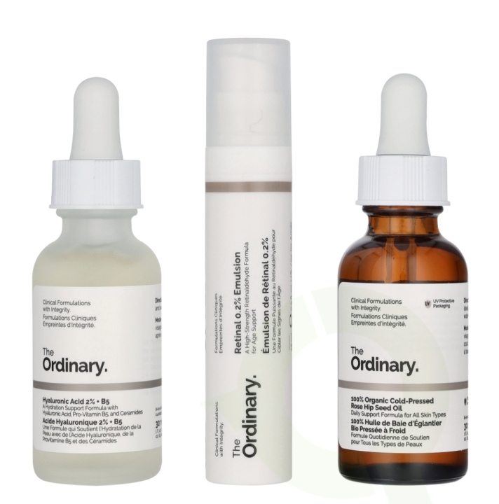 The Ordinary The Nightly Set 75 ml Emulsion 15ml/Rose Hip Seed Oil 30ml/Hyaluronic Acid 2% + B5 30ml ryhmässä KAUNEUS JA TERVEYS / Ihonhoito / Kasvot / Seerumit iholle @ TP E-commerce Nordic AB (D25287)