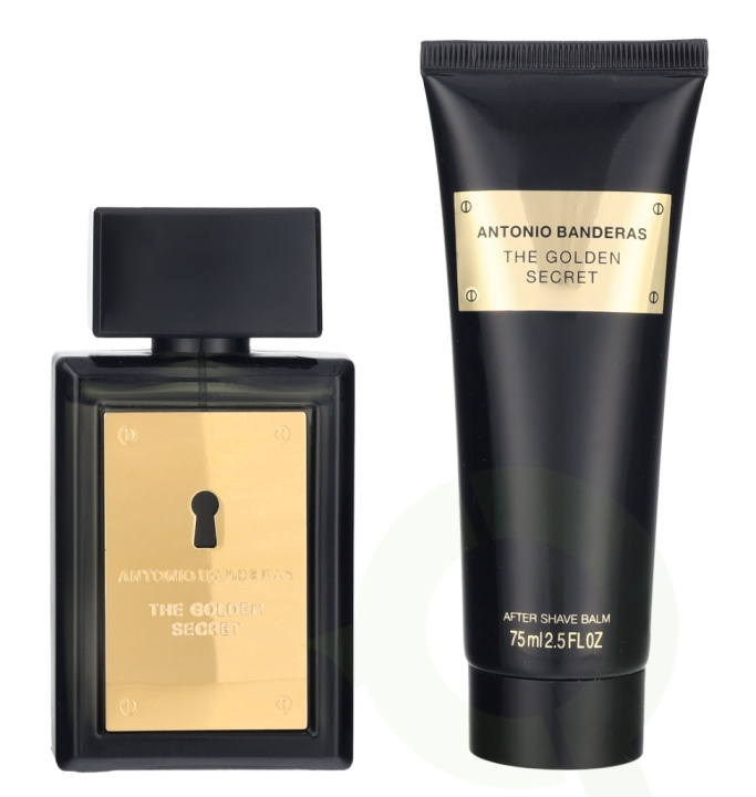 Antonio Banderas A. Banderas The Golden Secret Giftset 125 ml Edt Spray 50 ml/After Shave Balm 75 ml ryhmässä KAUNEUS JA TERVEYS / Tuoksut & Parfyymit / Parfyymit / Hajuvesiboksit @ TP E-commerce Nordic AB (D25423)