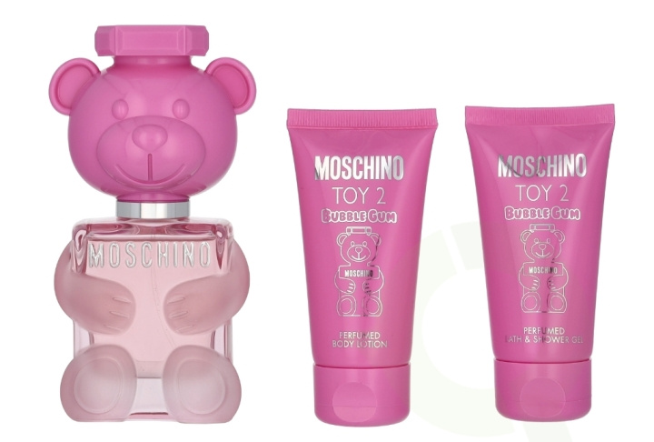 Moschino Toy 2 Bubble Gum Giftset 150 ml Edt Spray 50ml/Scented Shower Gel 50ml/Scented Body Milk 50ml ryhmässä KAUNEUS JA TERVEYS / Tuoksut & Parfyymit / Parfyymit / Hajuvesiboksit @ TP E-commerce Nordic AB (D25643)
