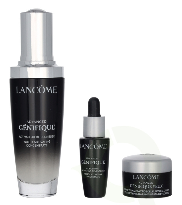 Lancome Advanced Genifique Set 65 ml Serum 50ml/Serum 10ml/Eye Cream 5ml ryhmässä KAUNEUS JA TERVEYS / Ihonhoito / Kasvot / Seerumit iholle @ TP E-commerce Nordic AB (D25702)