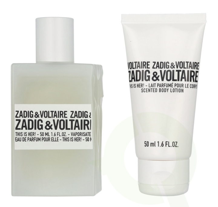 Zadig & Voltaire This Is Her! Giftset 100 ml Edp Spray 50ml/Body Lotion 50ml ryhmässä KAUNEUS JA TERVEYS / Tuoksut & Parfyymit / Parfyymit / Hajuvesiboksit @ TP E-commerce Nordic AB (D25747)