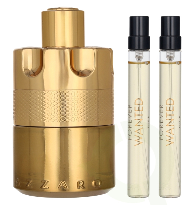 Azzaro Forever Wanted Elixir Giftset 120 ml Edp Spray 100ml/Edp Spray 2x10ml ryhmässä KAUNEUS JA TERVEYS / Tuoksut & Parfyymit / Parfyymit / Miesten Tuoksut @ TP E-commerce Nordic AB (D25783)