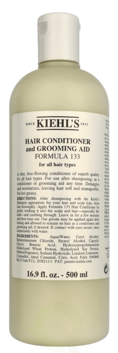 Kiehl\'s Hair Conditioner And Grooming Aid Formula 133 500 ml ryhmässä KAUNEUS JA TERVEYS / Hiukset &Stailaus / Hiustenhoito / Hoitoaine @ TP E-commerce Nordic AB (D26030)