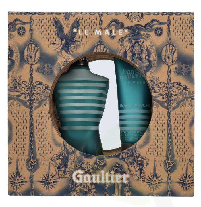 Jean Paul Gaultier Le Male Giftset 200 ml Edt Spray 125ml/Shower Gel 75ml ryhmässä KAUNEUS JA TERVEYS / Tuoksut & Parfyymit / Parfyymit / Hajuvesiboksit @ TP E-commerce Nordic AB (D26094)