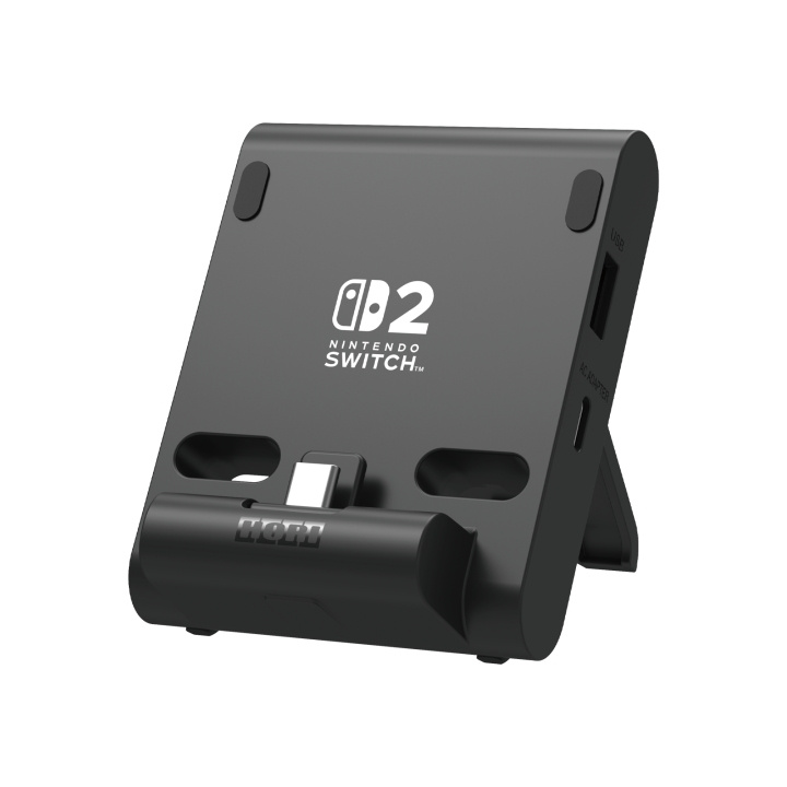 Hori Dual USB PlayStand Nintendo Switch 2:lle - Tummanharmaa ryhmässä KODINELEKTRONIIKKA / Pelikonsolit & Tarvikkeet / Nintendo Switch 2 / Tarvikkeet @ TP E-commerce Nordic AB (D26905)
