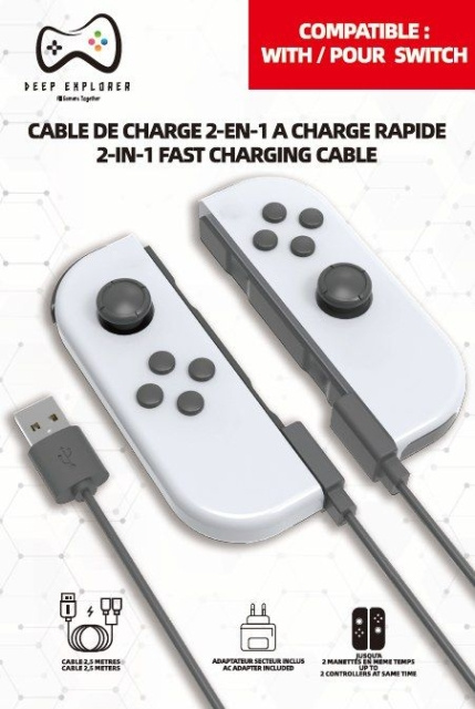 2 in 1 Charger (Switch) ryhmässä KODINELEKTRONIIKKA / Pelikonsolit & Tarvikkeet / Nintendo Switch / Pelit @ TP E-commerce Nordic AB (D26993)