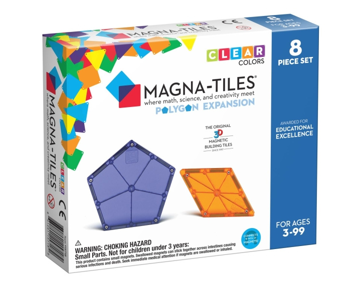 Magna Tiles MAGNA-TILES - Polygonit laajennus 8 kpl setti (90217) ryhmässä LELUT, TUOTTEET LAPSILLE JA VAUVOILLE / Leikkikalut, Askartelu &Pelit / Rakennuslelut / Rakennuspalikat @ TP E-commerce Nordic AB (D27642)