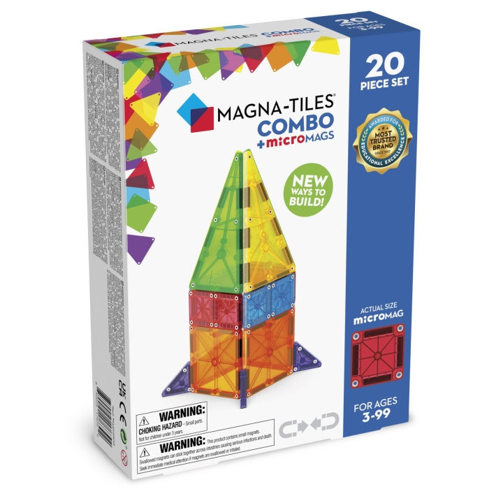 Magna Tiles Magna-Tiles - microMAGS Combo 20 kpl (90292) ryhmässä LELUT, TUOTTEET LAPSILLE JA VAUVOILLE / Leikkikalut, Askartelu &Pelit / Rakennuslelut / Rakennuspalikat @ TP E-commerce Nordic AB (D27646)