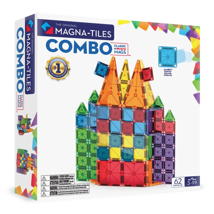 Magna Tiles Magna-Tiles - microMAGS Combo 62 kpl (90294) ryhmässä LELUT, TUOTTEET LAPSILLE JA VAUVOILLE / Leikkikalut, Askartelu &Pelit / Rakennuslelut / Rakennuspalikat @ TP E-commerce Nordic AB (D27648)