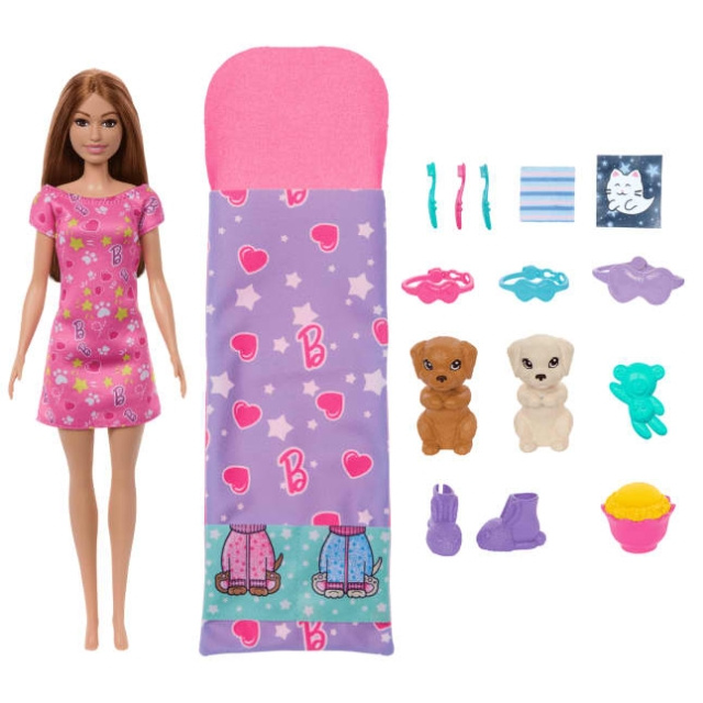 Barbie Pennun pyjama Party (HXN01) ryhmässä LELUT, TUOTTEET LAPSILLE JA VAUVOILLE / Leikkikalut, Askartelu &Pelit / Nuket & Tarvikkeet @ TP E-commerce Nordic AB (D27711)