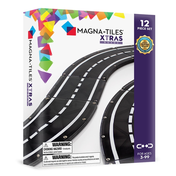 Magna Tiles MAGNA-TILES - XTRAS Roads 12-osainen sarja (90235B) ryhmässä LELUT, TUOTTEET LAPSILLE JA VAUVOILLE / Leikkikalut, Askartelu &Pelit / Rakennuslelut / Rakennuspalikat @ TP E-commerce Nordic AB (D28002)