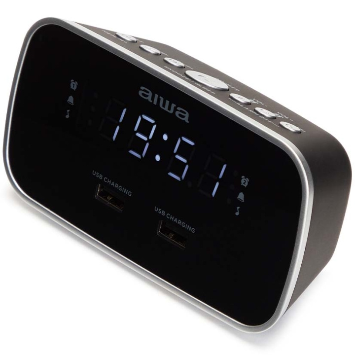 AIWA Klockradio Två alarm USB ladd-uttag Svart ryhmässä KODINELEKTRONIIKKA / Ääni & Kuva / Kotiteatteri, HiFi ja kannettavat / Radio & Herätyskellot / Kelloradio @ TP E-commerce Nordic AB (D28016)