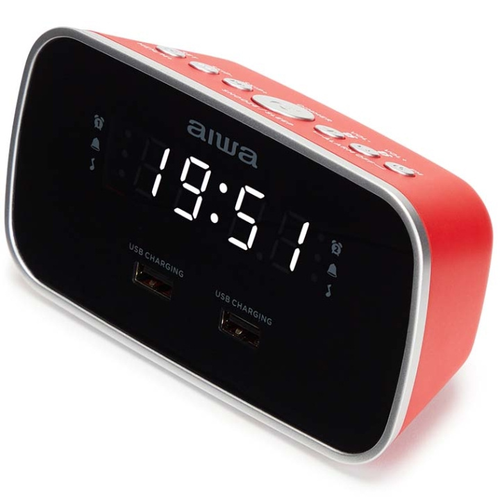 AIWA Klockradio Två alarm USB ladd-uttag Röd ryhmässä KODINELEKTRONIIKKA / Ääni & Kuva / Kotiteatteri, HiFi ja kannettavat / Radio & Herätyskellot / Kelloradio @ TP E-commerce Nordic AB (D28017)