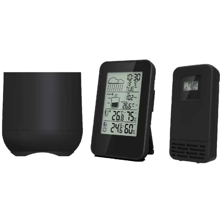 Denver Väderstation Klocka Kalender Regnmätare ryhmässä KOTI, TALOUS JA PUUTARHA / Tuulettimet ja ilmastointilaitteet / Lämpömittarit ja sääasemat @ TP E-commerce Nordic AB (D28051)