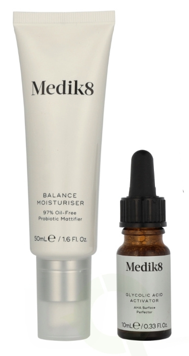 Medik8 Balance Moisturiser & Glycolic Acid Activator 55 ml Balance Moisturise 50ml/Glycolic Acid Activator 5ml ryhmässä KAUNEUS JA TERVEYS / Ihonhoito / Kasvot / Seerumit iholle @ TP E-commerce Nordic AB (D28270)