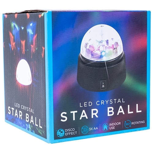 Fizz Creations Disco LED kristalli tähtipallo - monivärinen ryhmässä URHEILU, VAPAA-AIKA JA HARRASTUS / Hauskat tavarat / Älylaitteet @ TP E-commerce Nordic AB (D28427)