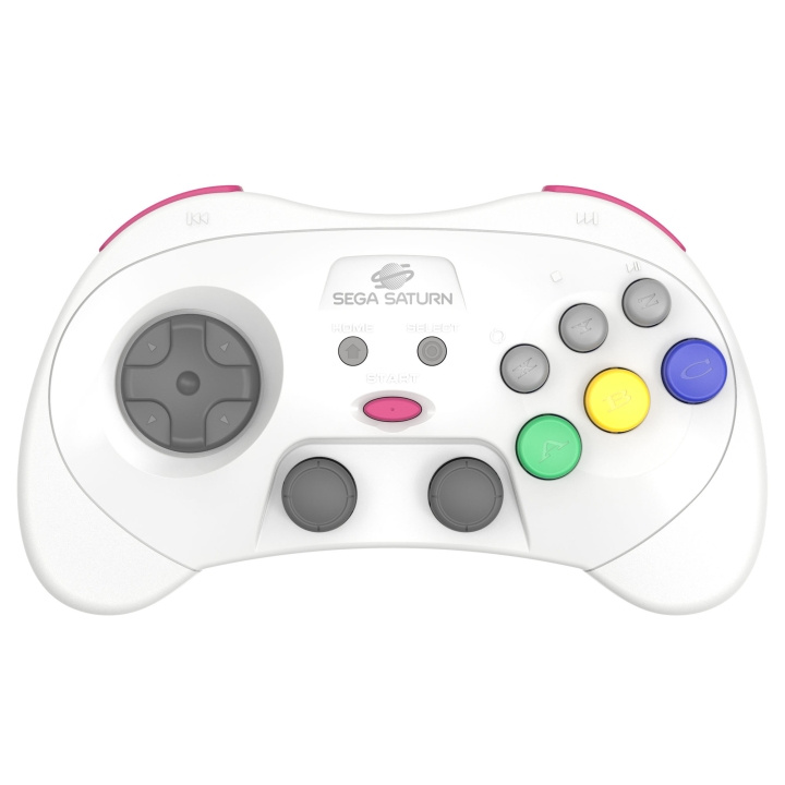 Retro-Bit SEGA Saturn PRO -ohjain - valkoinen ryhmässä KODINELEKTRONIIKKA / Pelikonsolit & Tarvikkeet / Nintendo Switch @ TP E-commerce Nordic AB (D28443)