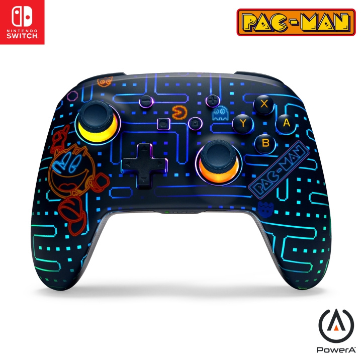 PowerA Parannettu langaton ohjain - PAC-MAN Neon Arcade (Lumectra)/ Nintendo Switch - Nintendo Switch ryhmässä KODINELEKTRONIIKKA / Pelikonsolit & Tarvikkeet / Nintendo Switch @ TP E-commerce Nordic AB (D28580)