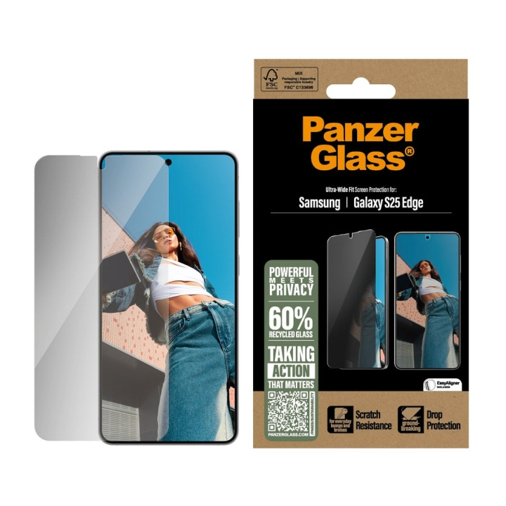 Panzer Lasi - Yksityisyydensuoja Samsung S25 Edge - erittäin laaja sovitus ryhmässä ÄLYPUHELIMET JA TABLETIT / Puhelimen suojakotelo / Samsung @ TP E-commerce Nordic AB (D28646)