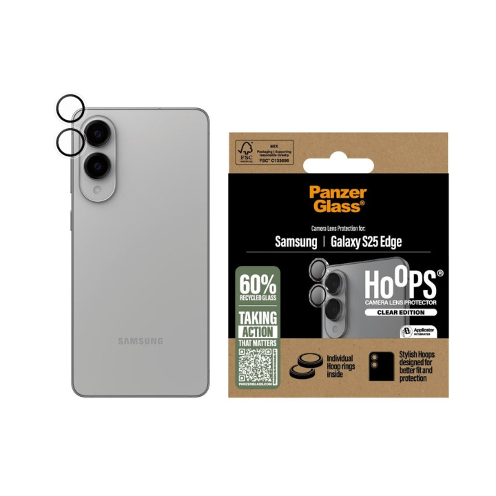 Panzer Lasi - Hoops® Läpinäkyvä kameran linssin suojus Samsung S25 Edge ryhmässä ÄLYPUHELIMET JA TABLETIT / Puhelimen suojakotelo / Samsung @ TP E-commerce Nordic AB (D28648)