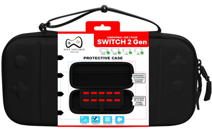 Deep Explorer Suojakotelo Musta ryhmässä KODINELEKTRONIIKKA / Pelikonsolit & Tarvikkeet / Nintendo Switch 2 @ TP E-commerce Nordic AB (D28724)