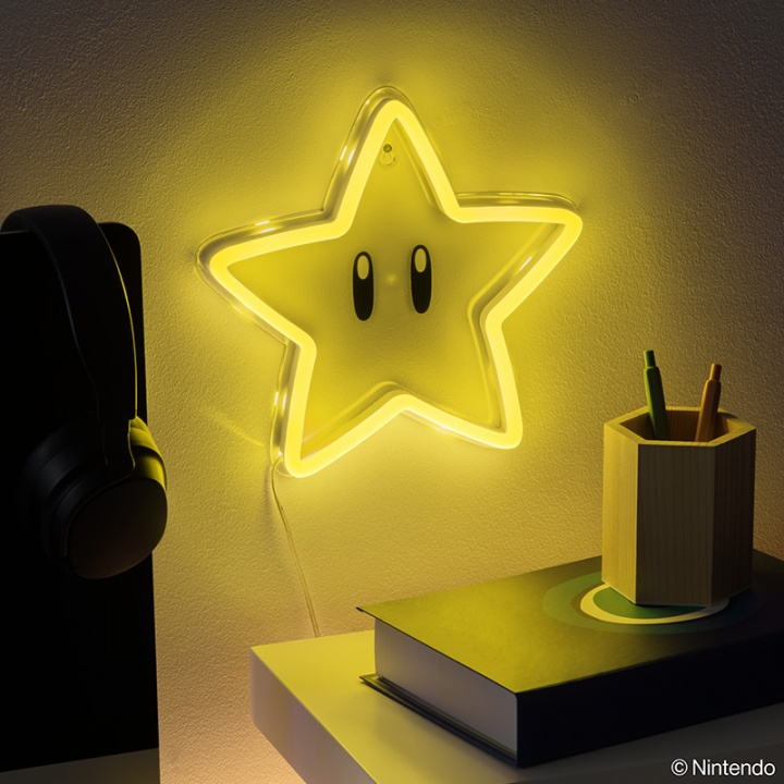 Paladone Super Star seinälle asennettava LED-neonvalo ryhmässä KOTI, TALOUS JA PUUTARHA / Älykodit / Älykäs valaistus @ TP E-commerce Nordic AB (D28759)