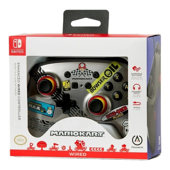PowerA Enhanced langallinen ohjain Nintendo Switchille - Mario Kart ryhmässä KODINELEKTRONIIKKA / Pelikonsolit & Tarvikkeet / Nintendo Switch @ TP E-commerce Nordic AB (D28773)